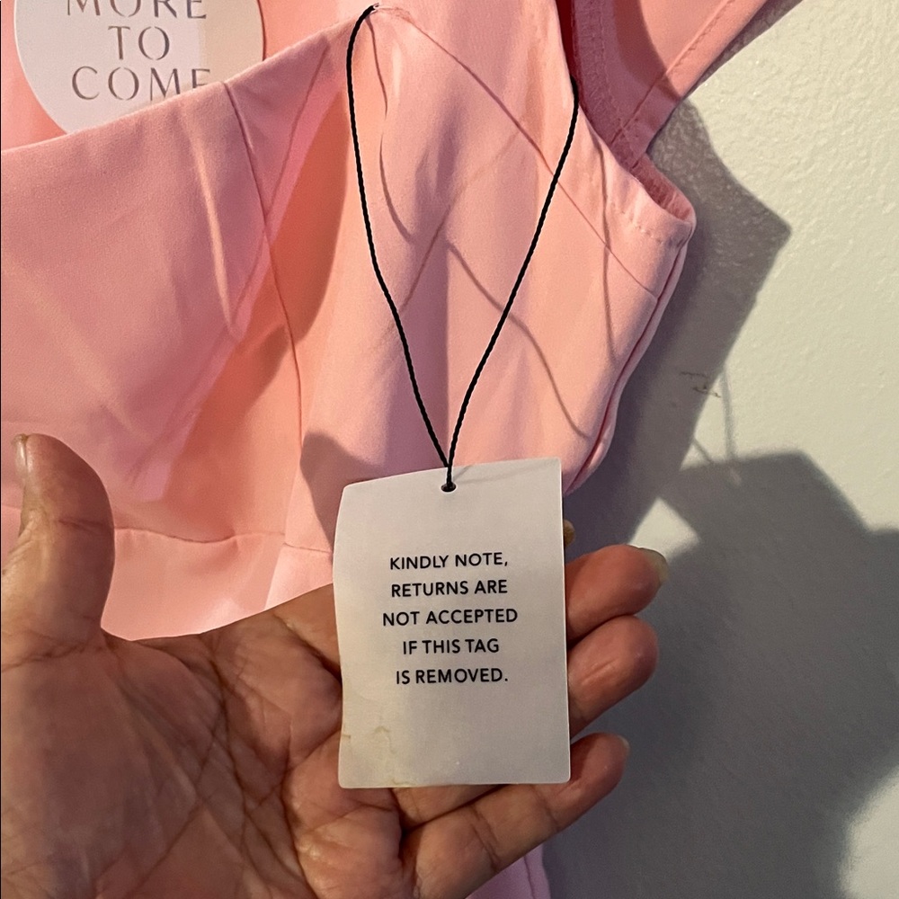 MORE TO COME Cap-Sleeve Square Neck Mini Dress in Blush Pink - Picture 4 of 13